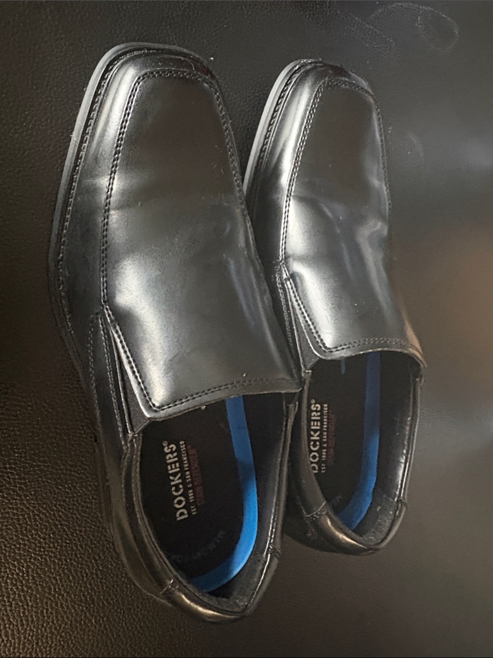 Dockers Black Slip-On Leather Loafers